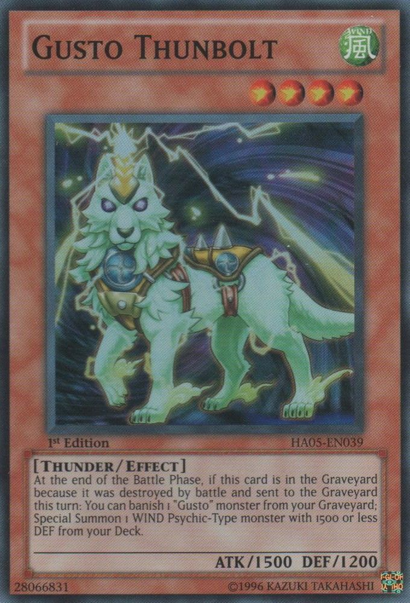 Gusto Thunbolt [HA05-EN039] Super Rare | Jomio and Rueliete's Cards and Comics