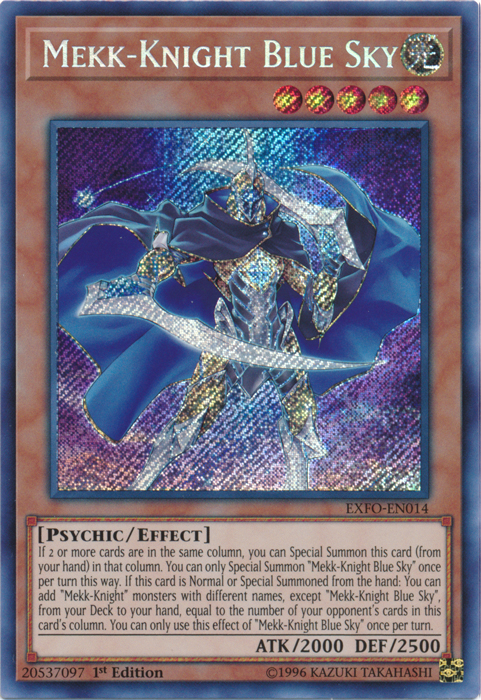Mekk-Knight Blue Sky [EXFO-EN014] Secret Rare | Jomio and Rueliete's Cards and Comics