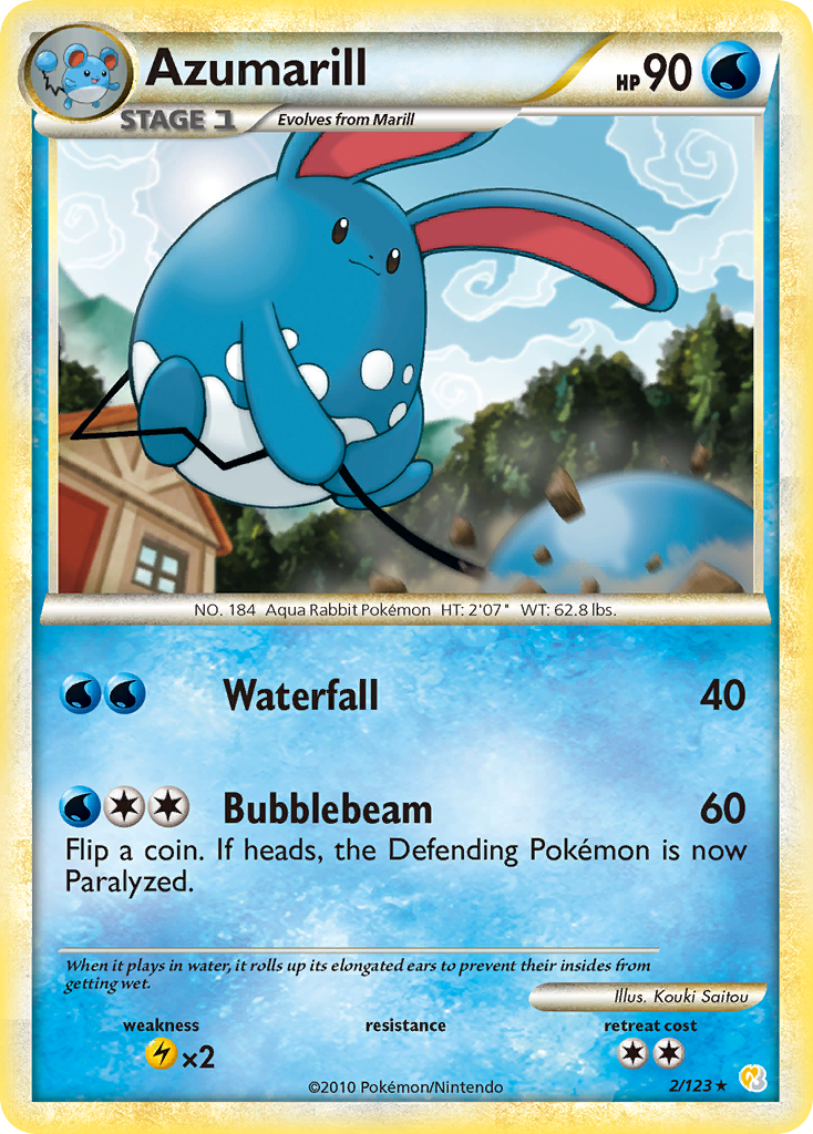 Azumarill (2/123) [HeartGold & SoulSilver: Base Set] | Jomio and Rueliete's Cards and Comics