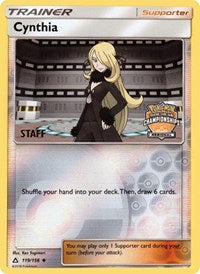 Cynthia (119/156) (Staff Regional Championship Promo) [Sun & Moon: Ultra Prism] | Jomio and Rueliete's Cards and Comics