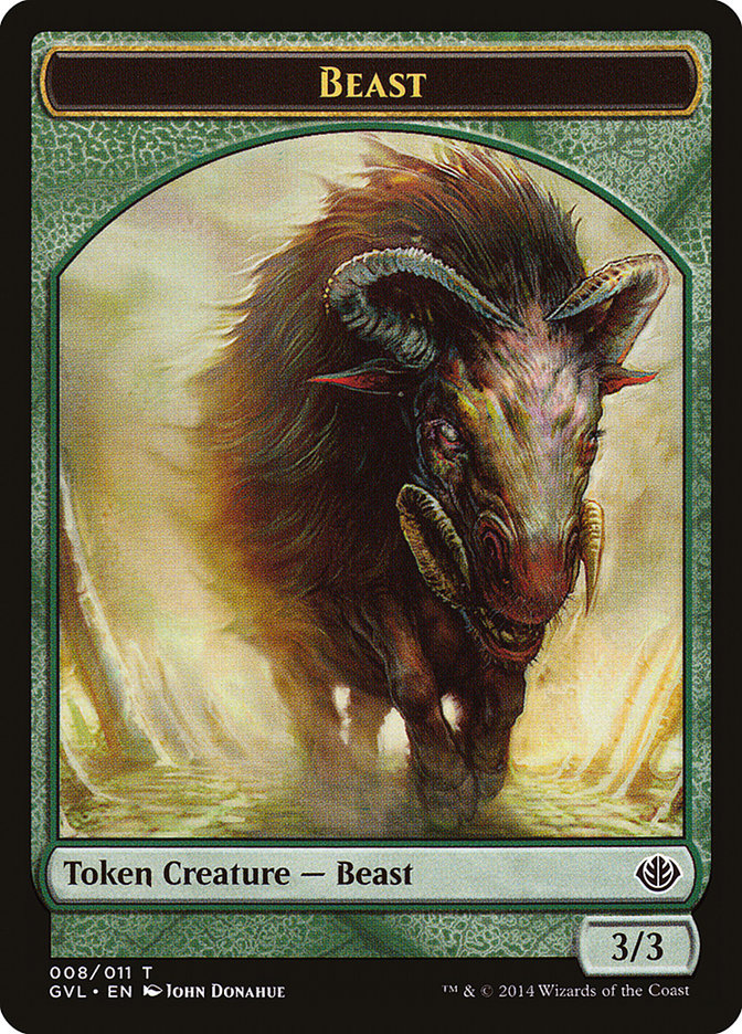 Beast Token (008/011) (Garruk vs. Liliana) [Duel Decks Anthology Tokens] | Jomio and Rueliete's Cards and Comics