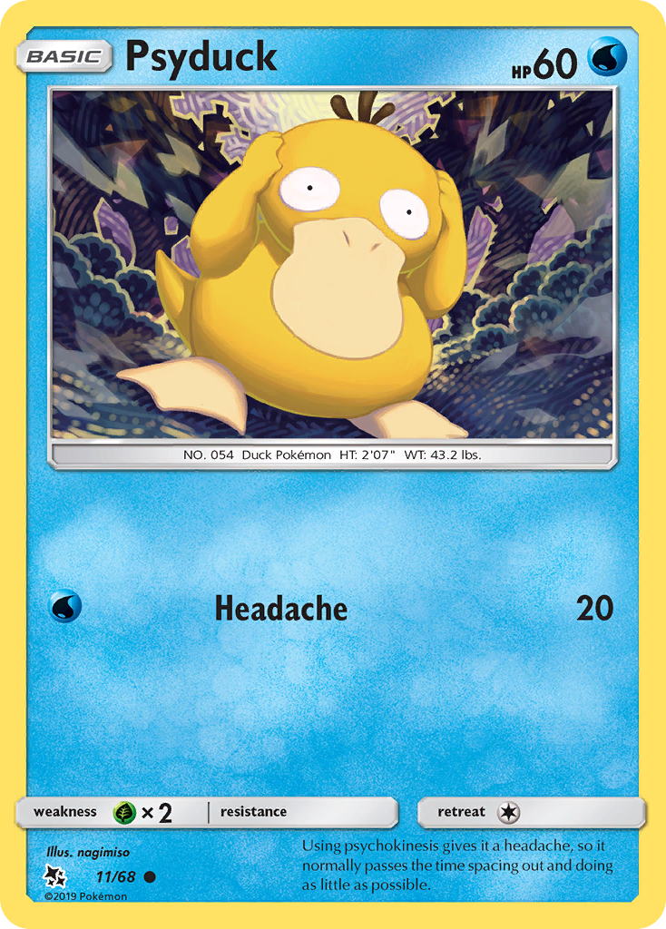 Psyduck (11/68) [Sun & Moon: Hidden Fates] | Jomio and Rueliete's Cards and Comics