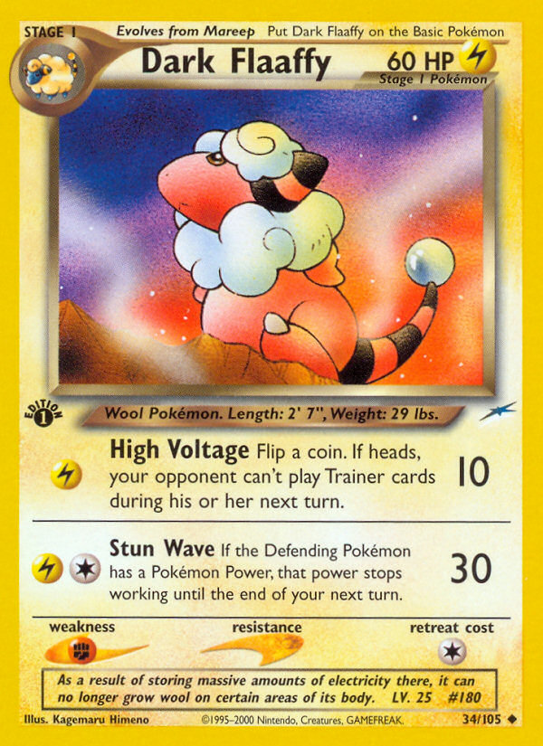 Dark Flaaffy (34/105) [Neo Destiny 1st Edition] | Jomio and Rueliete's Cards and Comics