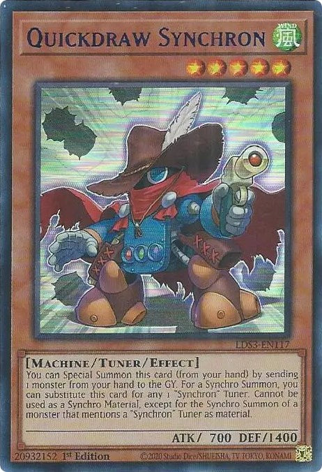Quickdraw Synchron (Blue) [LDS3-EN117] Ultra Rare | Jomio and Rueliete's Cards and Comics