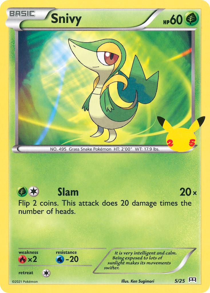 Snivy (5/25) [McDonald's 25th Anniversary] | Jomio and Rueliete's Cards and Comics