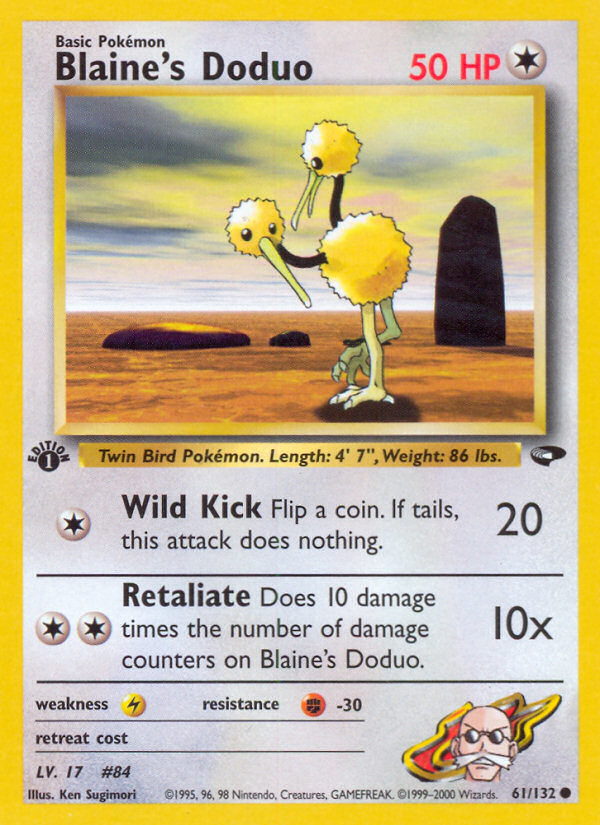 Blaine's Doduo (61/132) [Gym Challenge 1st Edition] | Jomio and Rueliete's Cards and Comics