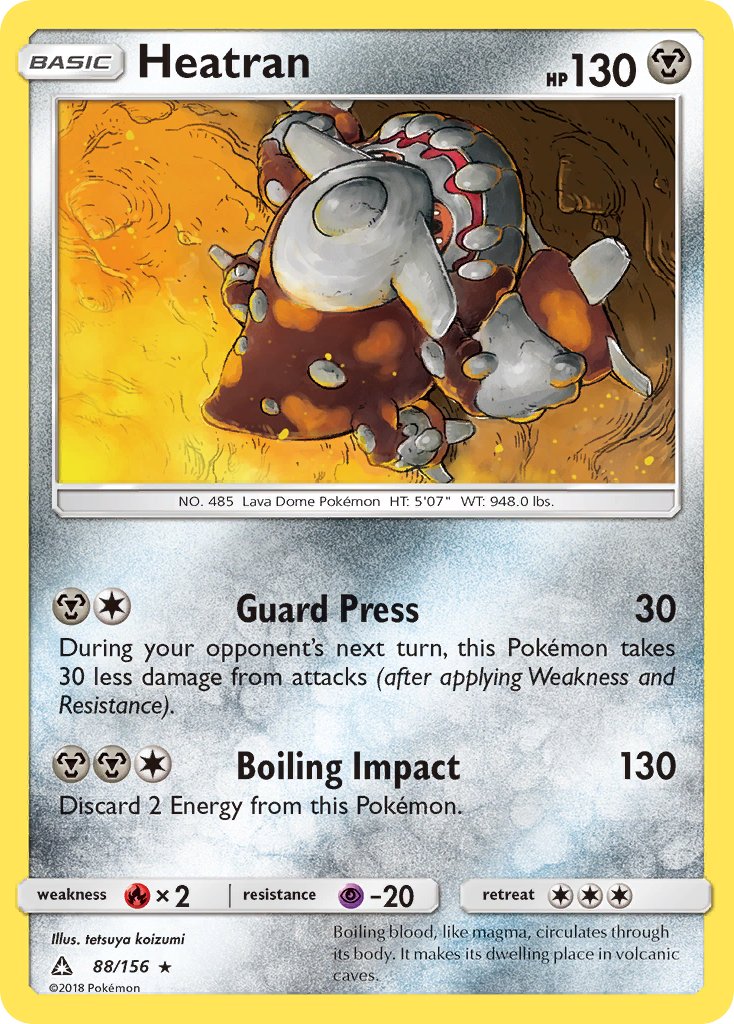 Heatran (88/156) (Prerelease Kit Exclusive) (Theme Deck Exclusive) [Sun & Moon: Ultra Prism] | Jomio and Rueliete's Cards and Comics