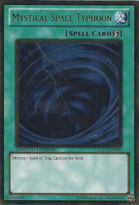 Mystical Space Typhoon [GLD3-EN040] Gold Rare | Jomio and Rueliete's Cards and Comics
