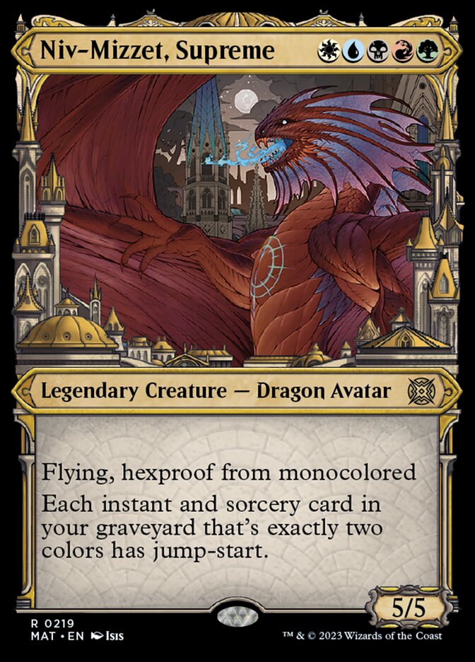 Niv-Mizzet, Supreme (Showcase Halo Foil) [March of the Machine: The Aftermath] | Jomio and Rueliete's Cards and Comics