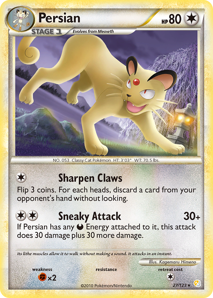 Persian (27/123) [HeartGold & SoulSilver: Base Set] | Jomio and Rueliete's Cards and Comics