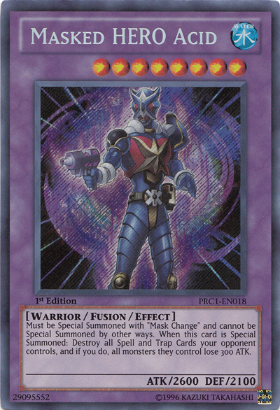 Masked HERO Acid [PRC1-EN018] Secret Rare | Jomio and Rueliete's Cards and Comics