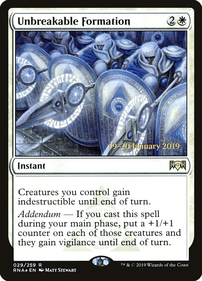 Unbreakable Formation [Ravnica Allegiance Prerelease Promos] | Jomio and Rueliete's Cards and Comics