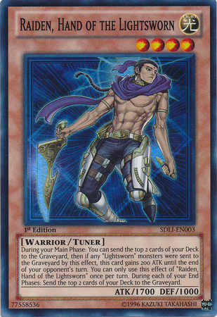 Raiden, Hand of the Lightsworn [SDLI-EN003] Super Rare | Jomio and Rueliete's Cards and Comics