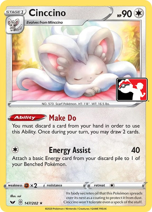 Cinccino (147/202) [Prize Pack Series One] | Jomio and Rueliete's Cards and Comics