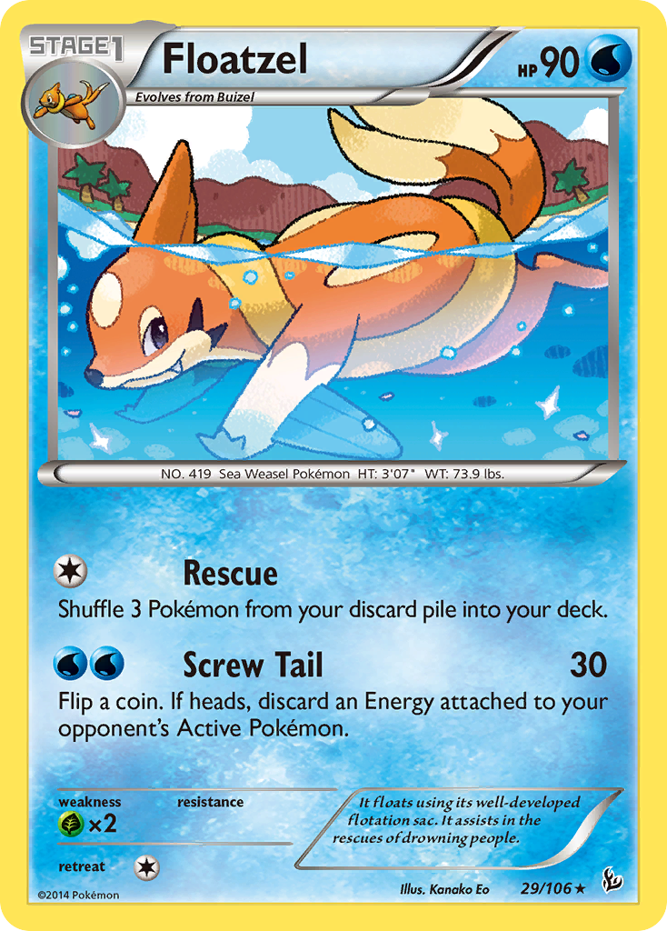 Floatzel (29/106) [XY: Flashfire] | Jomio and Rueliete's Cards and Comics