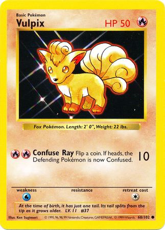 Vulpix (68/102) [Base Set Shadowless Unlimited] | Jomio and Rueliete's Cards and Comics