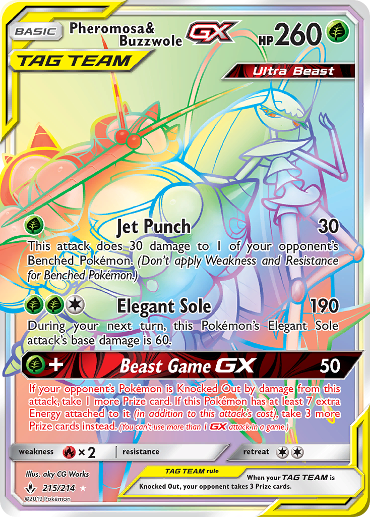 Pheromosa & Buzzwole GX (215/214) [Sun & Moon: Unbroken Bonds] | Jomio and Rueliete's Cards and Comics