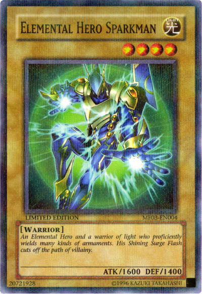 Elemental HERO Sparkman [MF03-EN004] Parallel Rare | Jomio and Rueliete's Cards and Comics