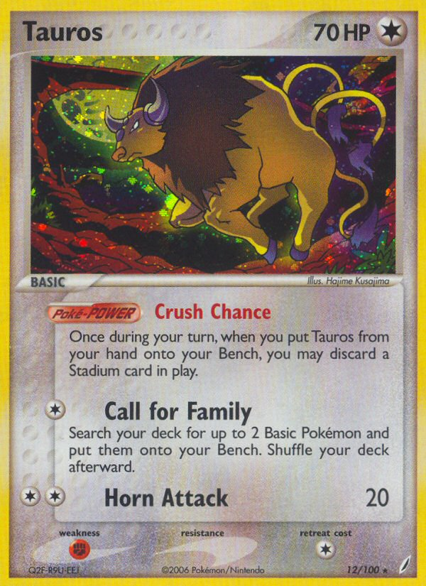 Tauros (12/100) [EX: Crystal Guardians] | Jomio and Rueliete's Cards and Comics