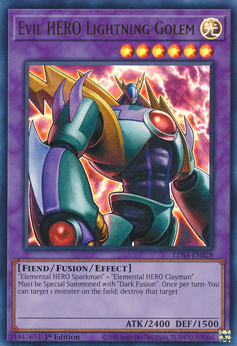 Evil HERO Lightning Golem [LDS3-EN028] Ultra Rare | Jomio and Rueliete's Cards and Comics