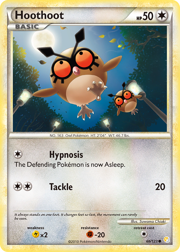 Hoothoot (66/123) [HeartGold & SoulSilver: Base Set] | Jomio and Rueliete's Cards and Comics