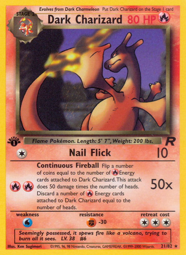 Dark Charizard (21/82) [Team Rocket 1st Edition] | Jomio and Rueliete's Cards and Comics