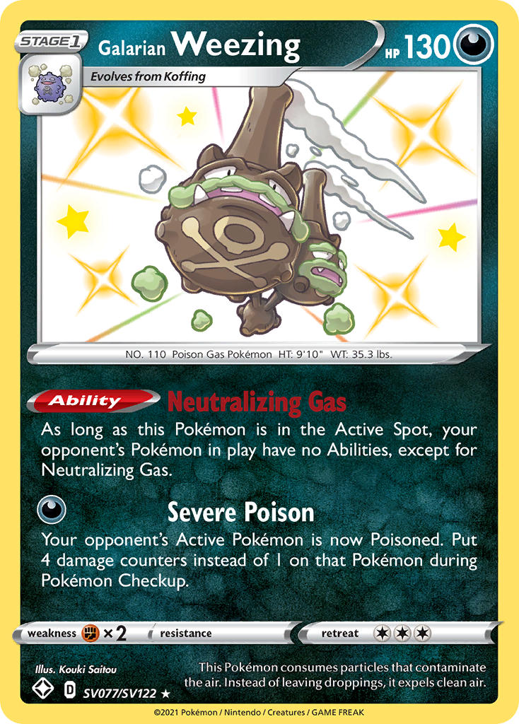 Galarian Weezing (SV077/SV122) [Sword & Shield: Shining Fates] | Jomio and Rueliete's Cards and Comics