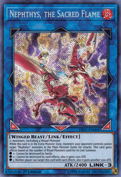 Nephthys, the Sacred Flame [HISU-EN008] Secret Rare | Jomio and Rueliete's Cards and Comics