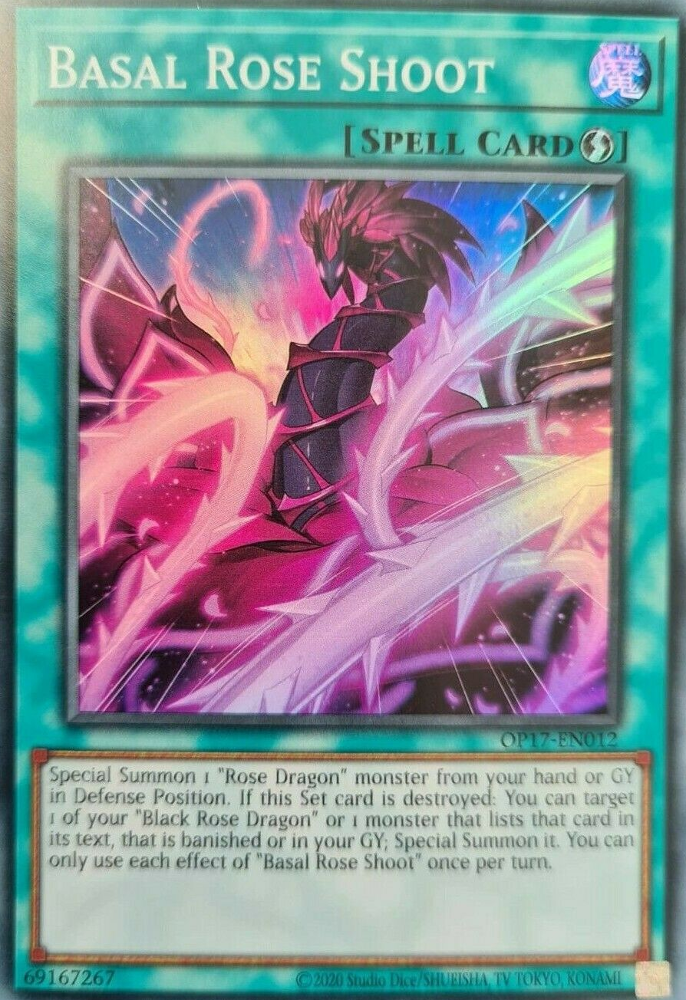 Basal Rose Shoot [OP17-EN012] Super Rare | Jomio and Rueliete's Cards and Comics
