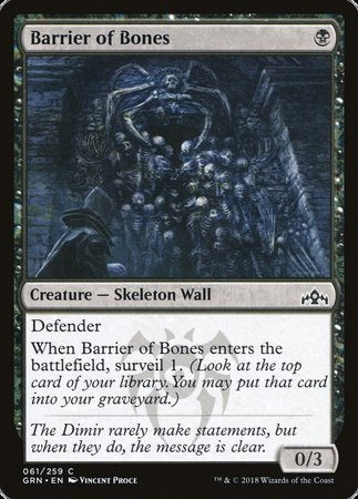 Barrier of Bones [Guilds of Ravnica] | Jomio and Rueliete's Cards and Comics
