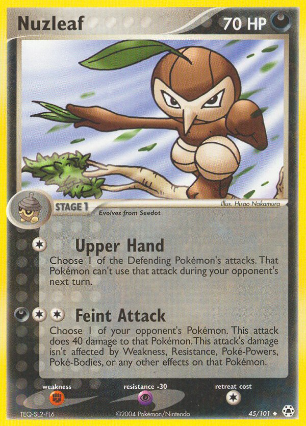 Nuzleaf (45/101) [EX: Hidden Legends] | Jomio and Rueliete's Cards and Comics