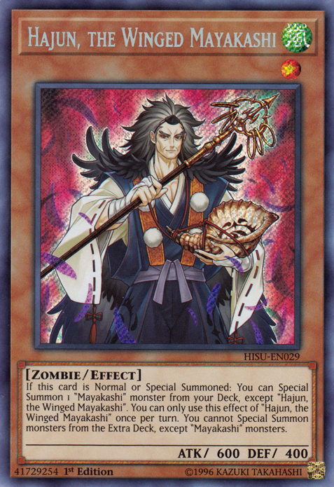 Hajun, the Winged Mayakashi [HISU-EN029] Secret Rare | Jomio and Rueliete's Cards and Comics