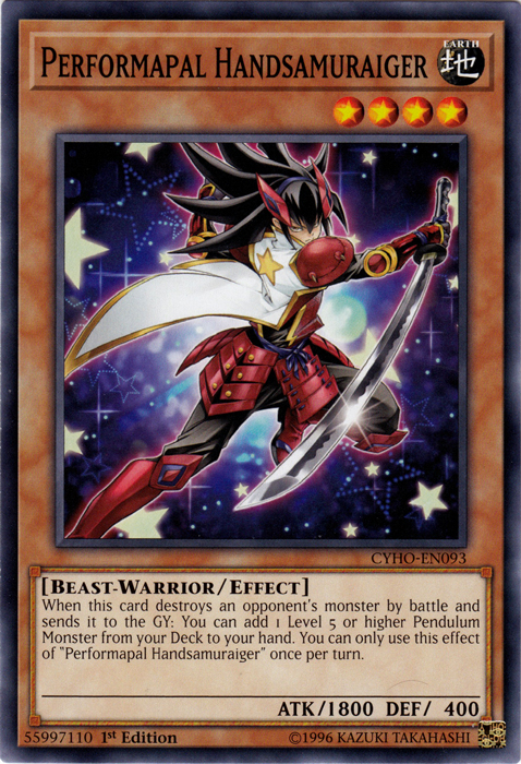 Performapal Handsamuraiger [CYHO-EN093] Common | Jomio and Rueliete's Cards and Comics