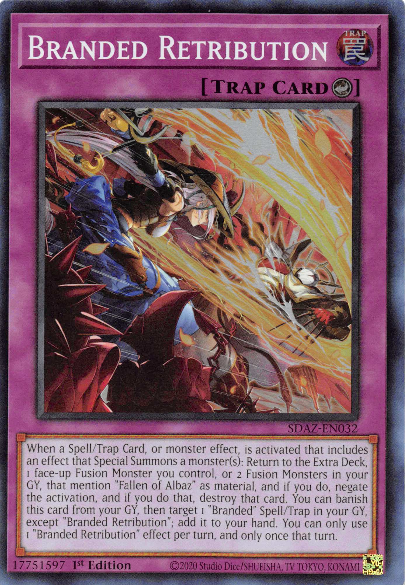 Branded Retribution [SDAZ-EN032] Super Rare | Jomio and Rueliete's Cards and Comics