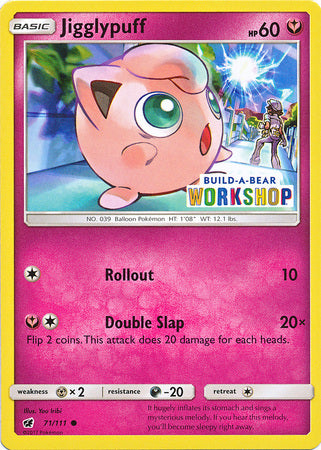 Jigglypuff (71/111) (Build A Bear Workshop Exclusive) [Sun & Moon: Crimson Invasion] | Jomio and Rueliete's Cards and Comics