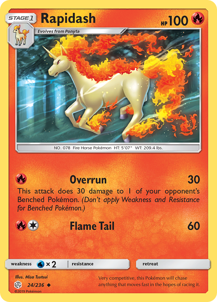 Rapidash (24/236) [Sun & Moon: Cosmic Eclipse] | Jomio and Rueliete's Cards and Comics