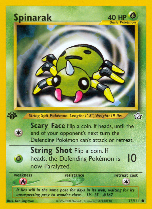 Spinarak (75/111) [Neo Genesis 1st Edition] | Jomio and Rueliete's Cards and Comics
