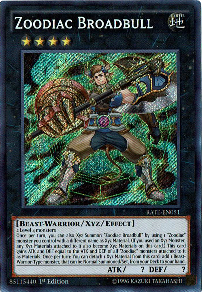 Zoodiac Broadbull [RATE-EN051] Secret Rare | Jomio and Rueliete's Cards and Comics