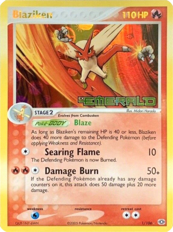 Blaziken (1/106) (Stamped) [EX: Emerald] | Jomio and Rueliete's Cards and Comics