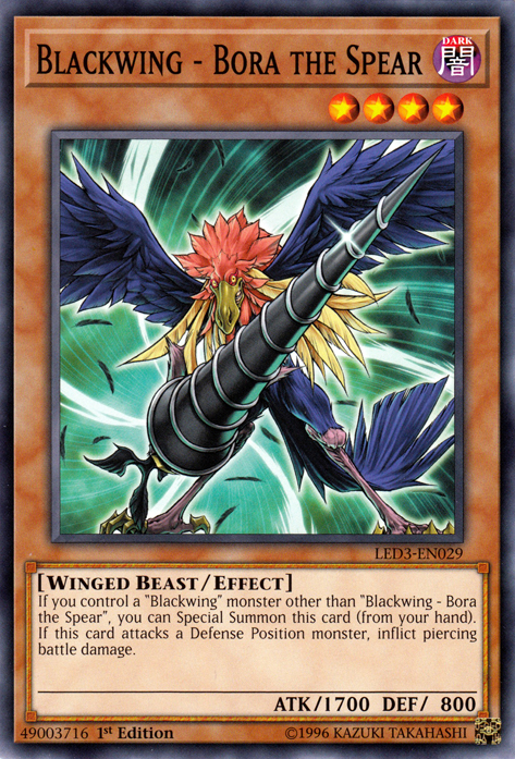 Blackwing - Bora the Spear [LED3-EN029] Common | Jomio and Rueliete's Cards and Comics