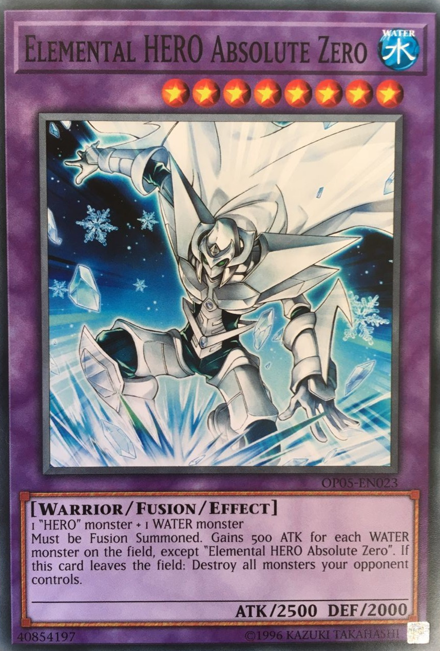 Elemental HERO Absolute Zero [OP05-EN023] Common | Jomio and Rueliete's Cards and Comics