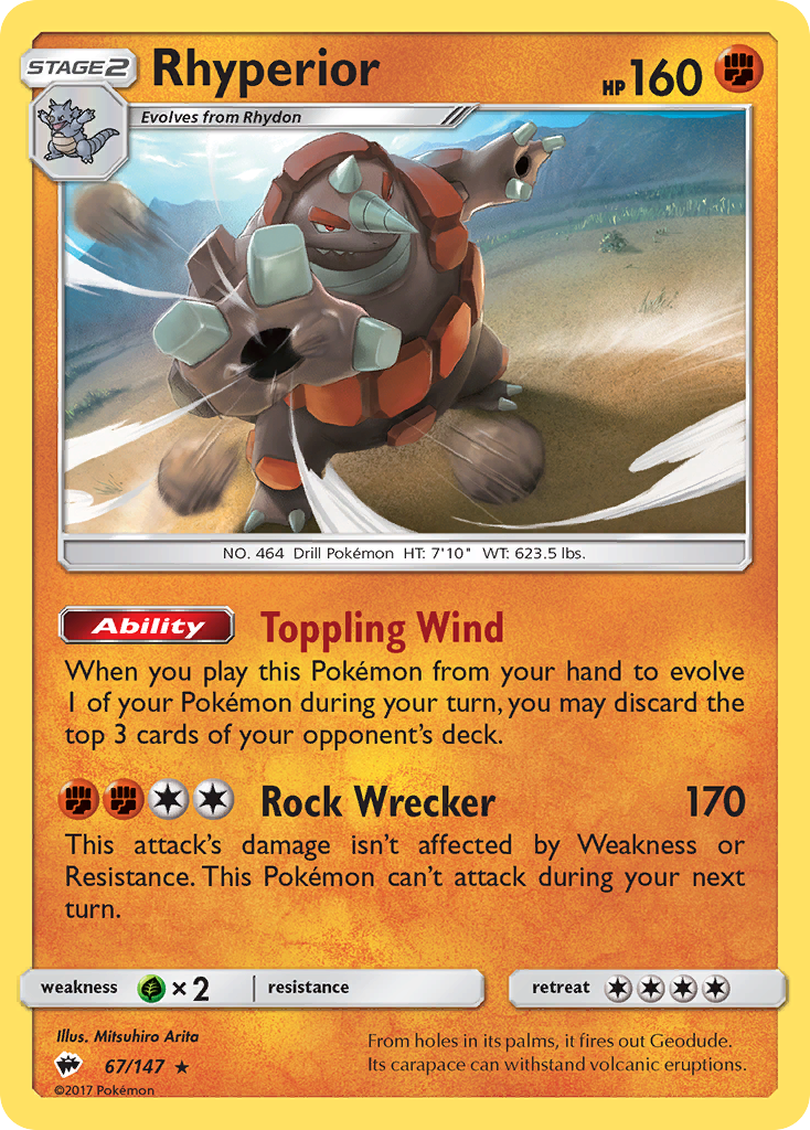 Rhyperior (67/147) [Sun & Moon: Burning Shadows] | Jomio and Rueliete's Cards and Comics