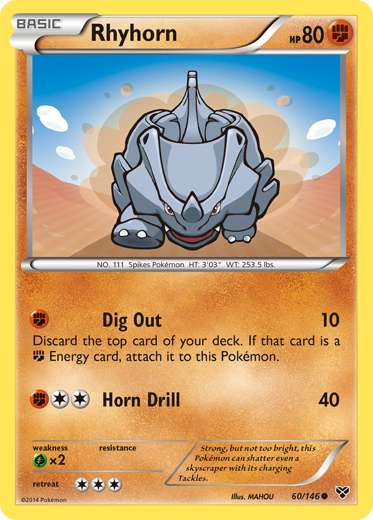 Rhyhorn (60/146) [XY: Base Set] | Jomio and Rueliete's Cards and Comics