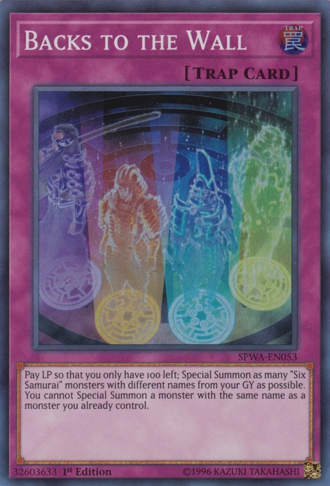 Backs to the Wall [SPWA-EN053] Super Rare | Jomio and Rueliete's Cards and Comics