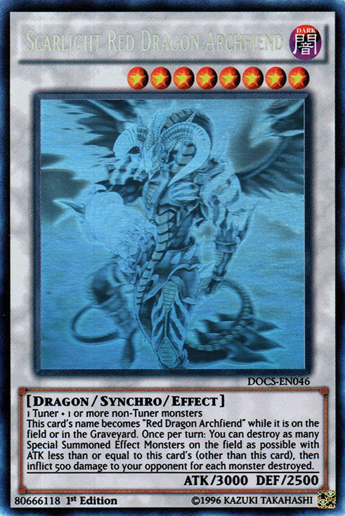 Scarlight Red Dragon Archfiend (Ghost) [DOCS-EN046] Ghost Rare | Jomio and Rueliete's Cards and Comics