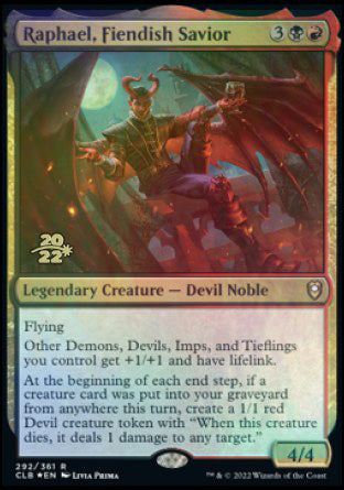 Raphael, Fiendish Savior [Commander Legends: Battle for Baldur's Gate Prerelease Promos] | Jomio and Rueliete's Cards and Comics
