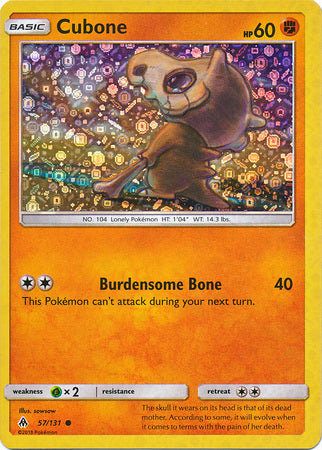 Cubone (57/131) (General Mills Promo) [Sun & Moon: Forbidden Light] | Jomio and Rueliete's Cards and Comics