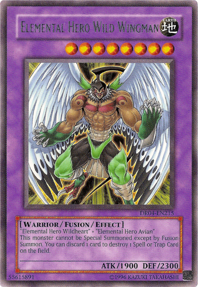 Elemental Hero Wild Wingman [DR04-EN215] Rare | Jomio and Rueliete's Cards and Comics