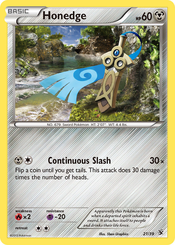 Honedge (21/39) [XY: Kalos Starter Set] | Jomio and Rueliete's Cards and Comics