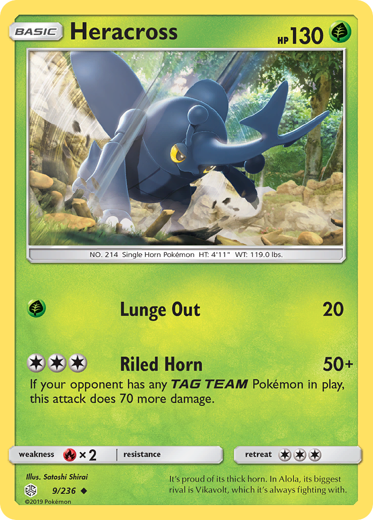Heracross (9/236) [Sun & Moon: Cosmic Eclipse] | Jomio and Rueliete's Cards and Comics